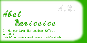 abel maricsics business card